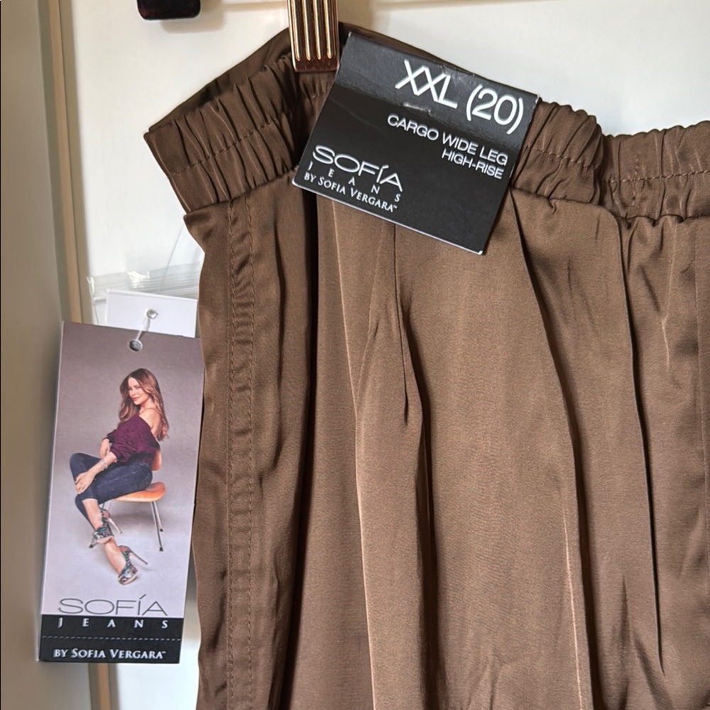 Sofia by Sofia Vergara Brown Cargo Wide Leg Pants